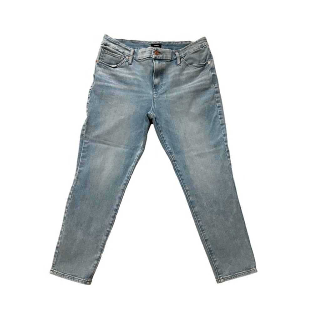 Express Skinny Mid Rise Hyper Stretch Light Wash Jeans Women Size Short 12 14 16